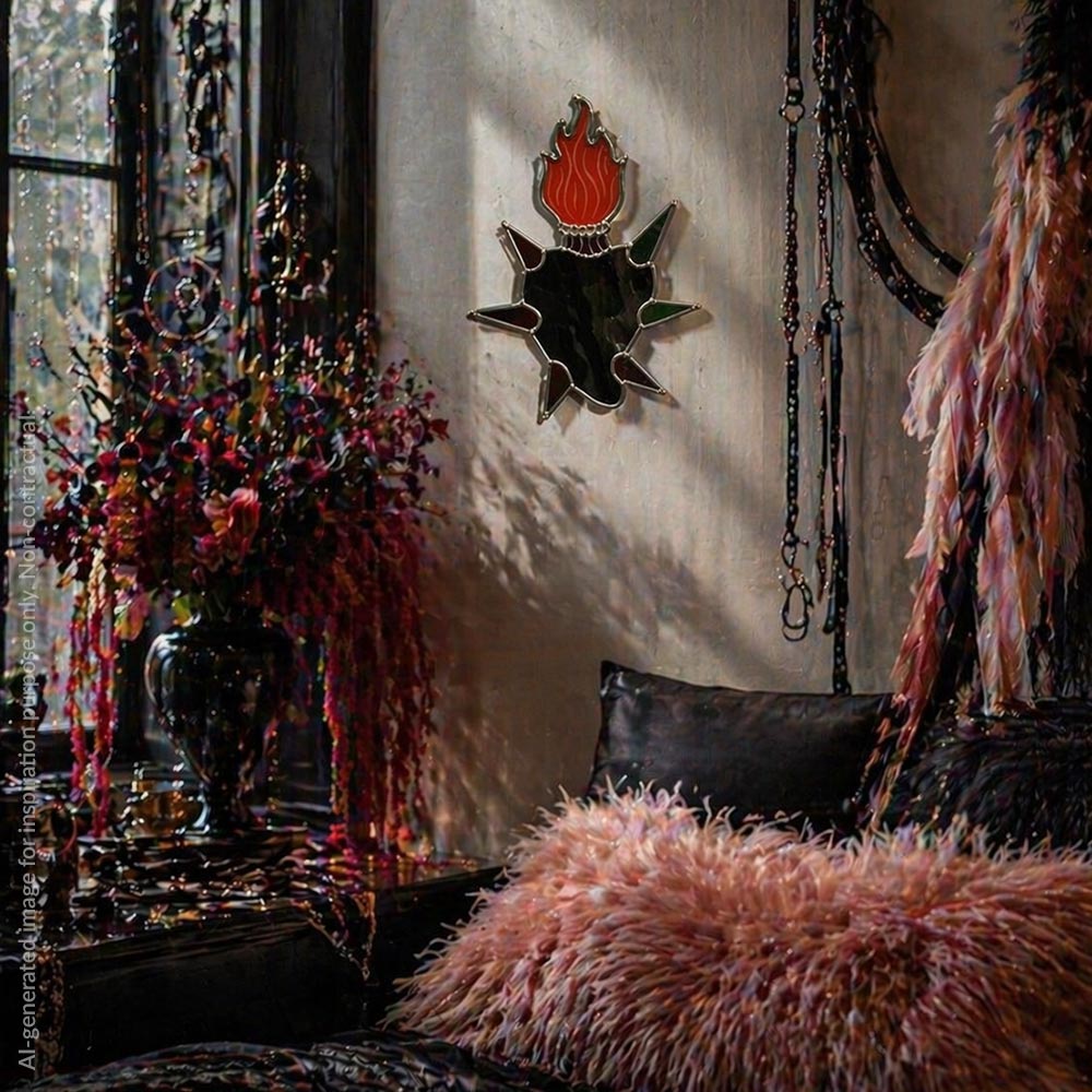Iridescent Black Spiky Sacred Heart