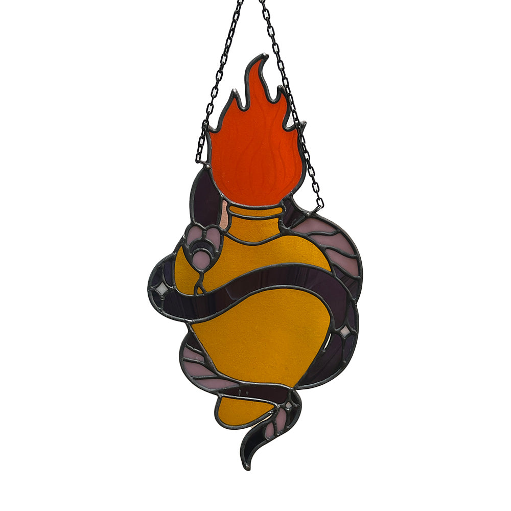 Coiled Serpent Yellow Sacred Heart