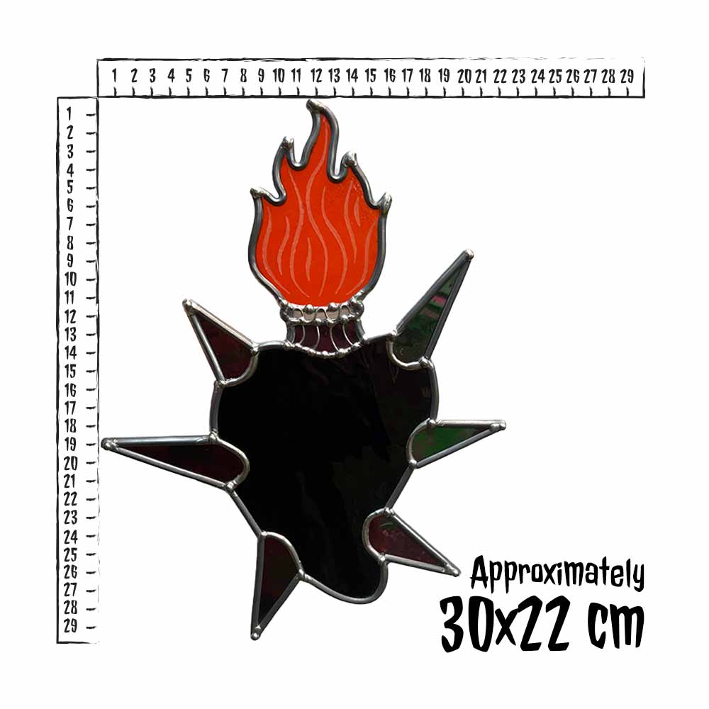 Iridescent Black Spiky Sacred Heart