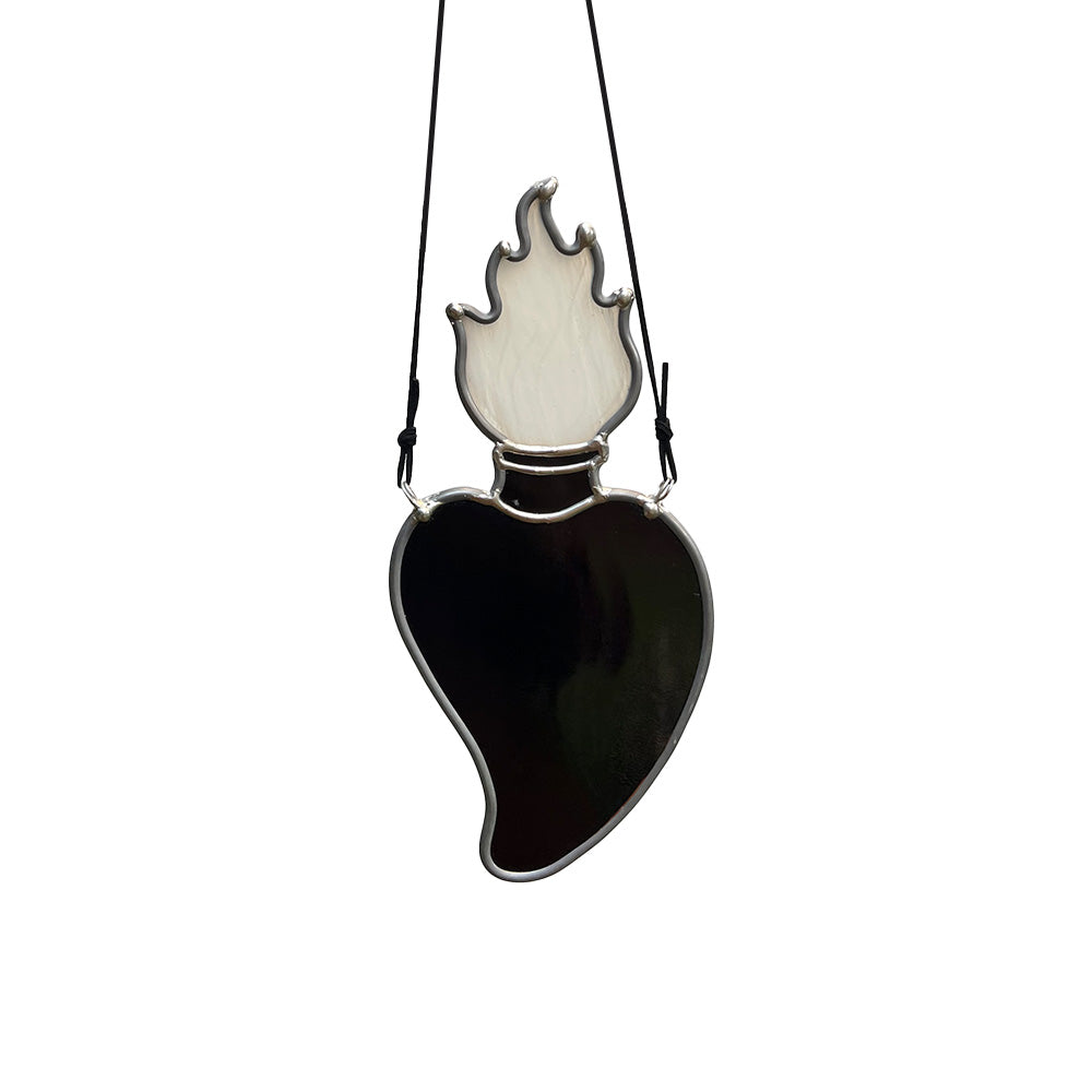 Swirly Black and White Sacred Heart