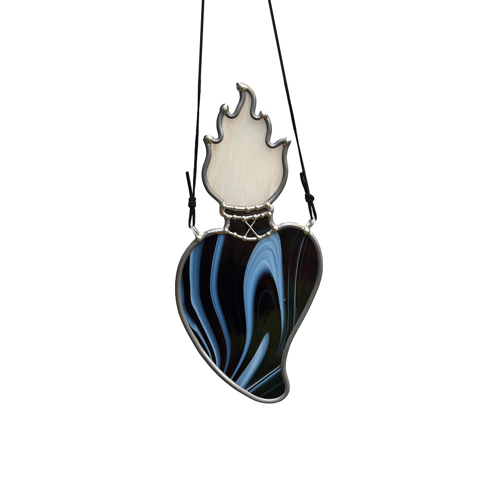 Swirly Black and White Sacred Heart