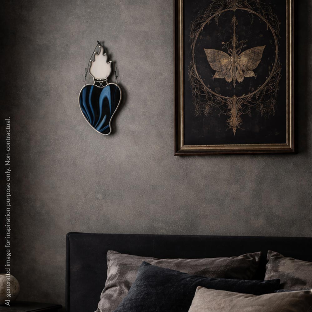 Swirly Black and White Sacred Heart