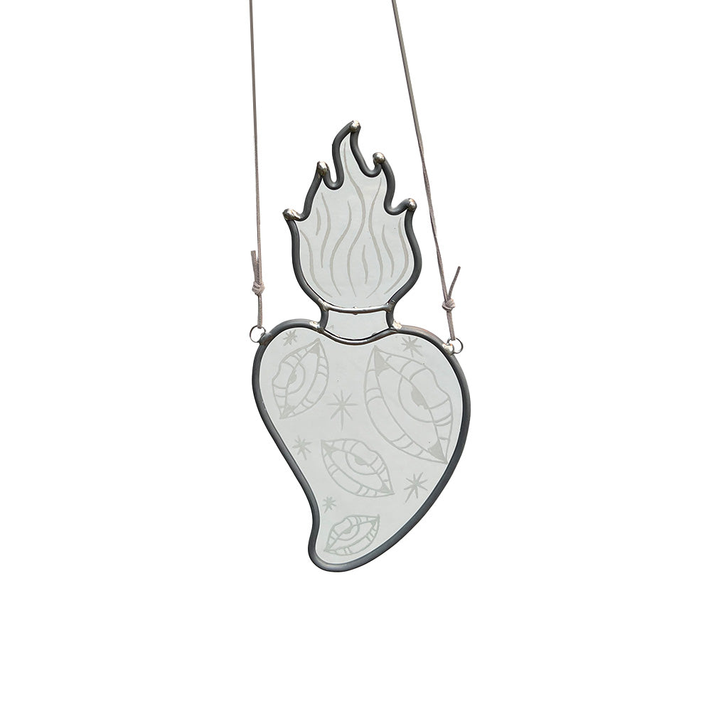 Clear Engraved Sacred Heart