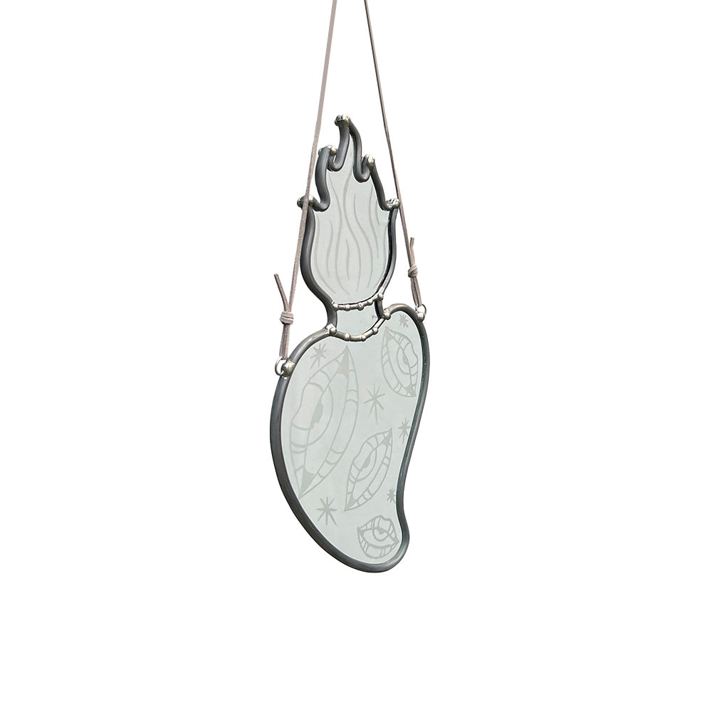 Clear Engraved Sacred Heart