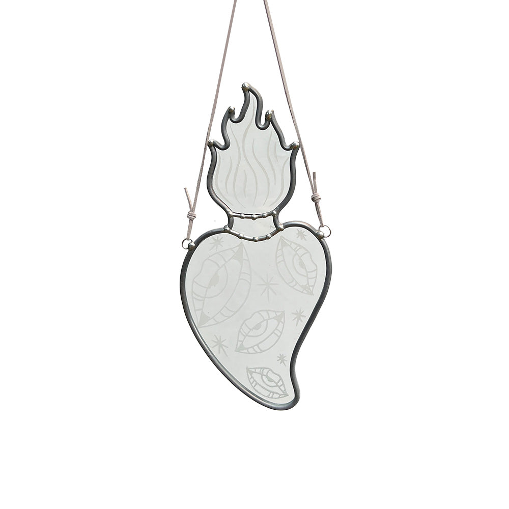Clear Engraved Sacred Heart