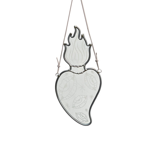 Clear Engraved Sacred Heart