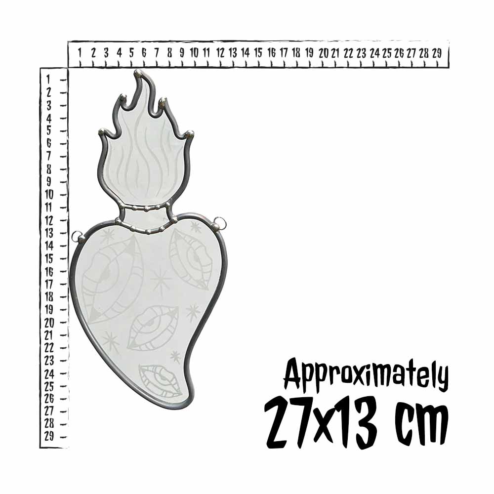 Clear Engraved Sacred Heart