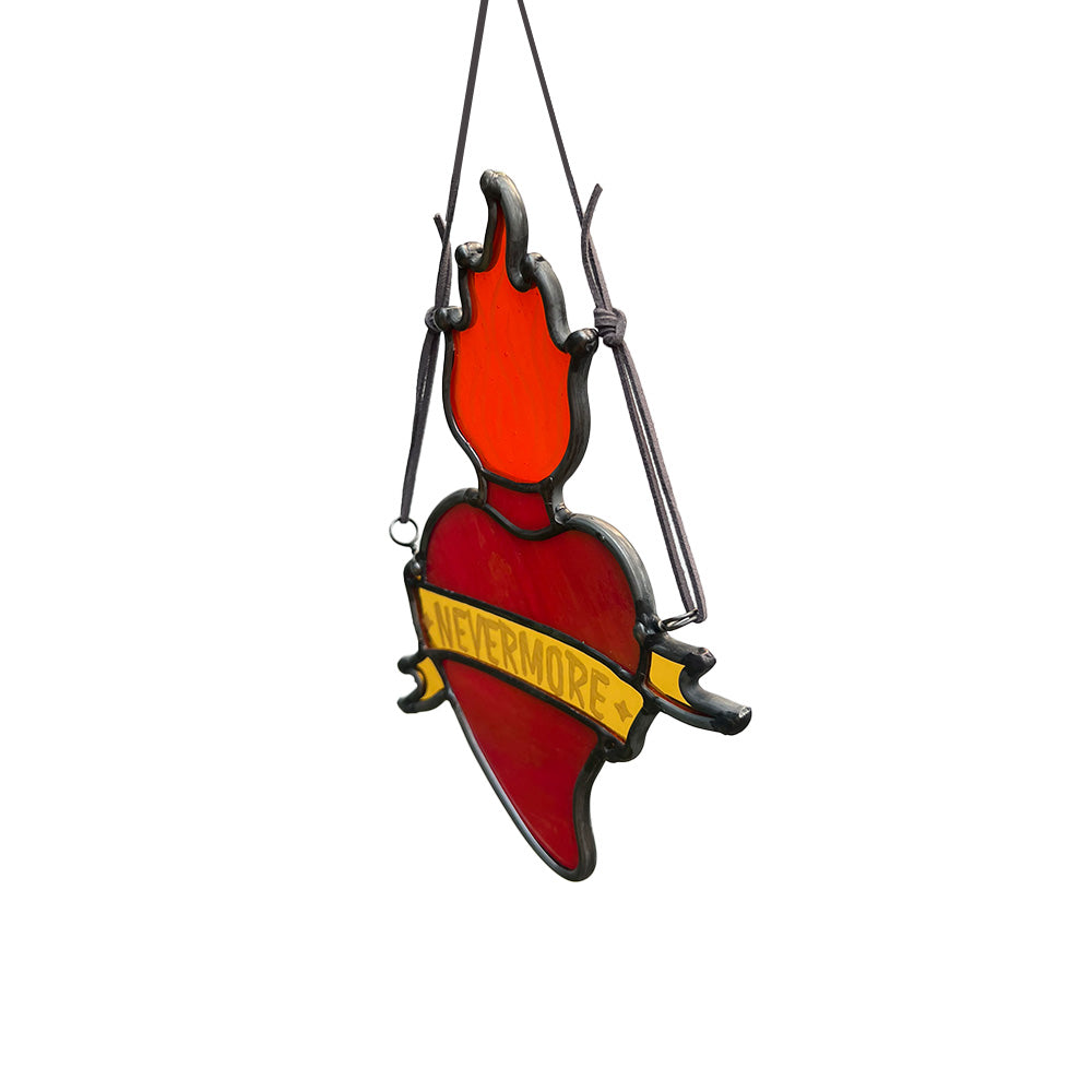 Old School Red Iridescent Sacred Heart