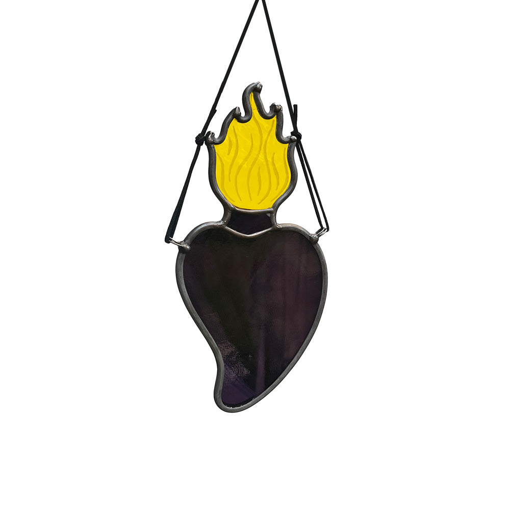 Glittery Purple and White Sacred Heart
